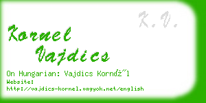kornel vajdics business card